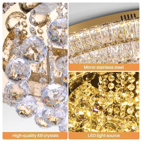 Elegant LED Crystal Raindrop Ceiling Light
