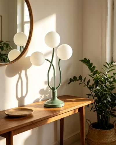Green Globe Table Lamp Dimmable Magic DIY Arms G9 Bulbs Included (11-Green-Globe-3U-Magic DIY Arms)