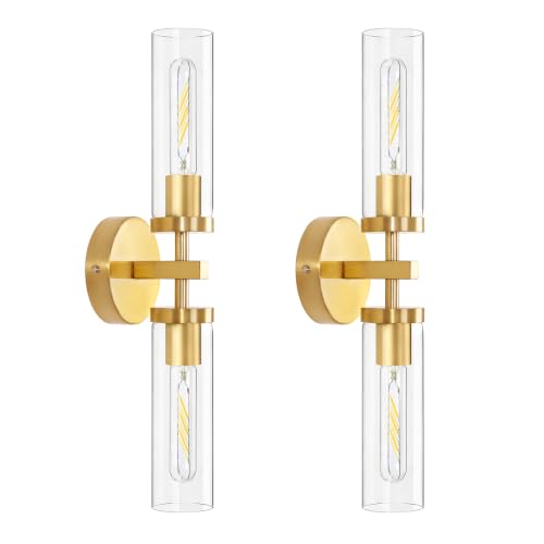 Set of 2 Modern Wall Sconces with Glass Shade