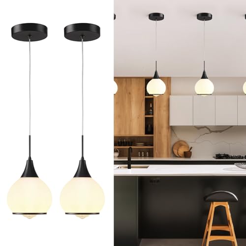 Pendant Light Fixtures Kitchen (Black / 2 Pack-6inch)