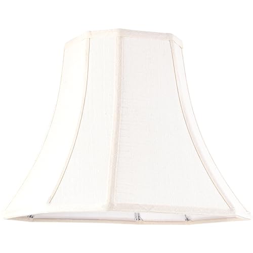 Cream Square Cut Corner Bell Lamp Shade Medium Lampshade 6.5``Top×13``Bottom×10.6``Hight (13IN 1 PACK / Cream)