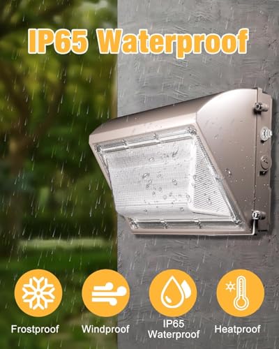 LED Wall Pack Light 120W 15600LM with Dusk to Dawn Photocell (120W 2 Pack)