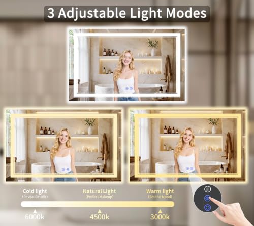 30"x50" LED Bathroom Mirror with Lights (30"L x 50"W)