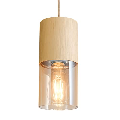 Pendant Light Fixtures (Gold & Amber—Cord / 1 Pack)