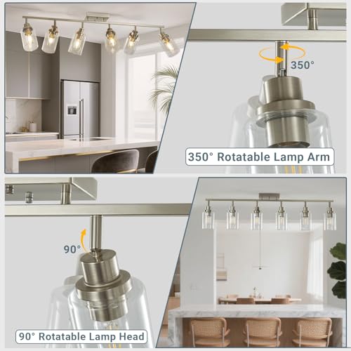 6 Light Brushed Nickel Track Lighting Kit with Clear Glass (Brushed Nickel / 6-Light)