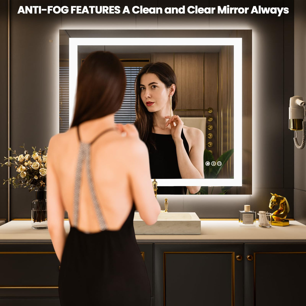 30"X38" LED Bathroom Mirror with Lights (Led / 30"L x 38"W)
