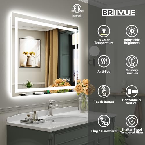 48x40 Inch LED Bathroom Mirror with Lights (Backlit+front Lit / 48"L x 40"W)