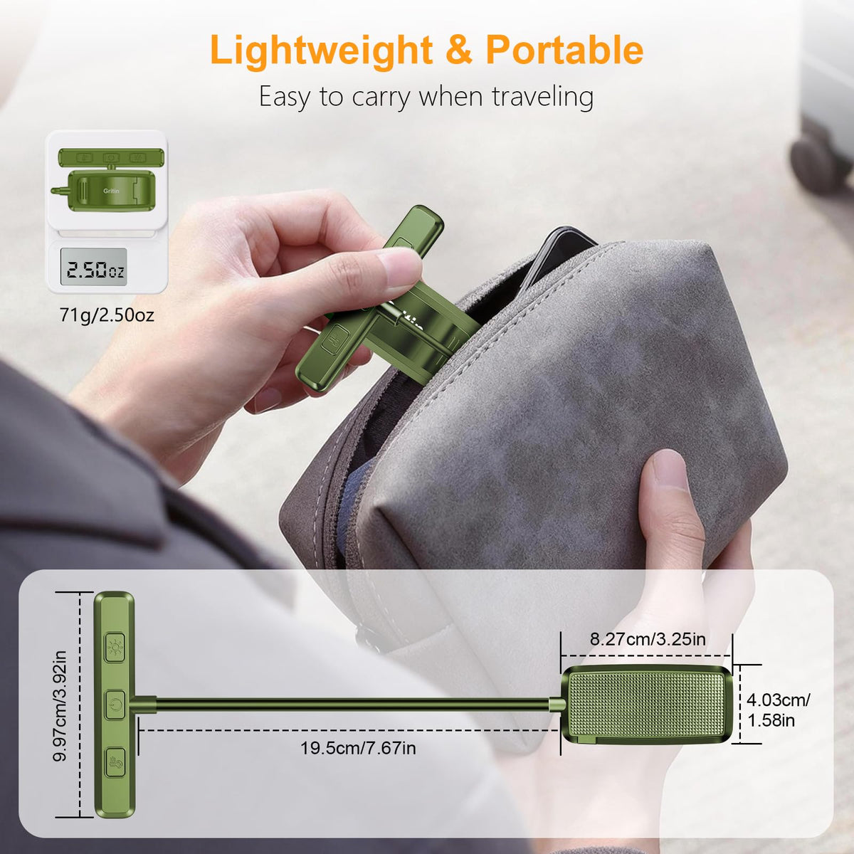 19 LED Rechargeable Book Light for Reading in Bed (Dark Green)
