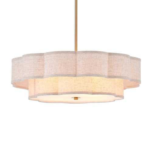 Modern Linen Drum Chandelier