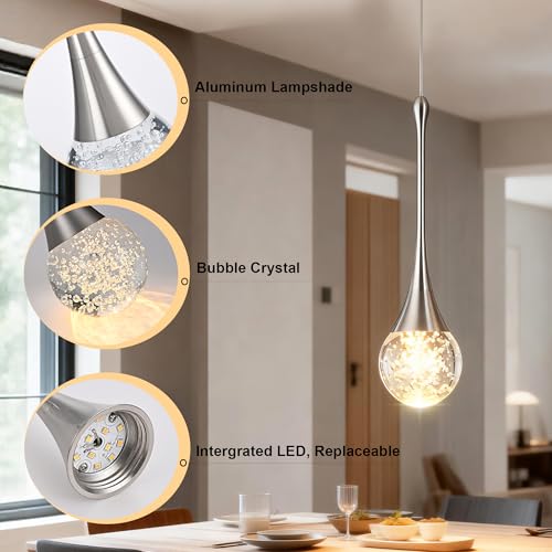 1 Light Modern Black Crystal Chandelier