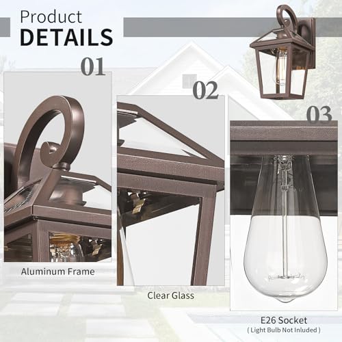 Vintage Outdoor Wall Light (Oil-Rubbed Bronze-1 PACK / Small)
