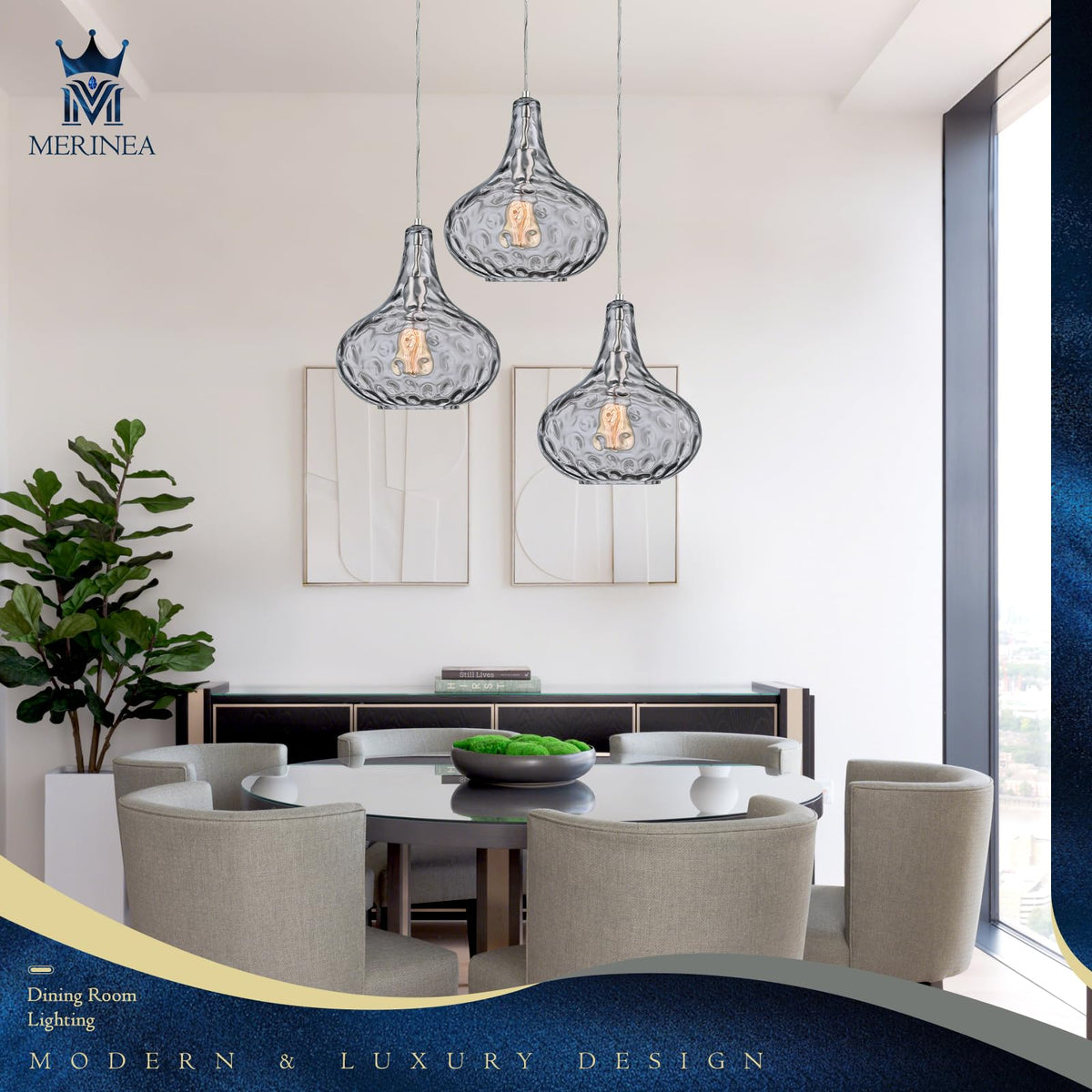 11" Smoked Hammered Glass Pendant Light (Smoked)