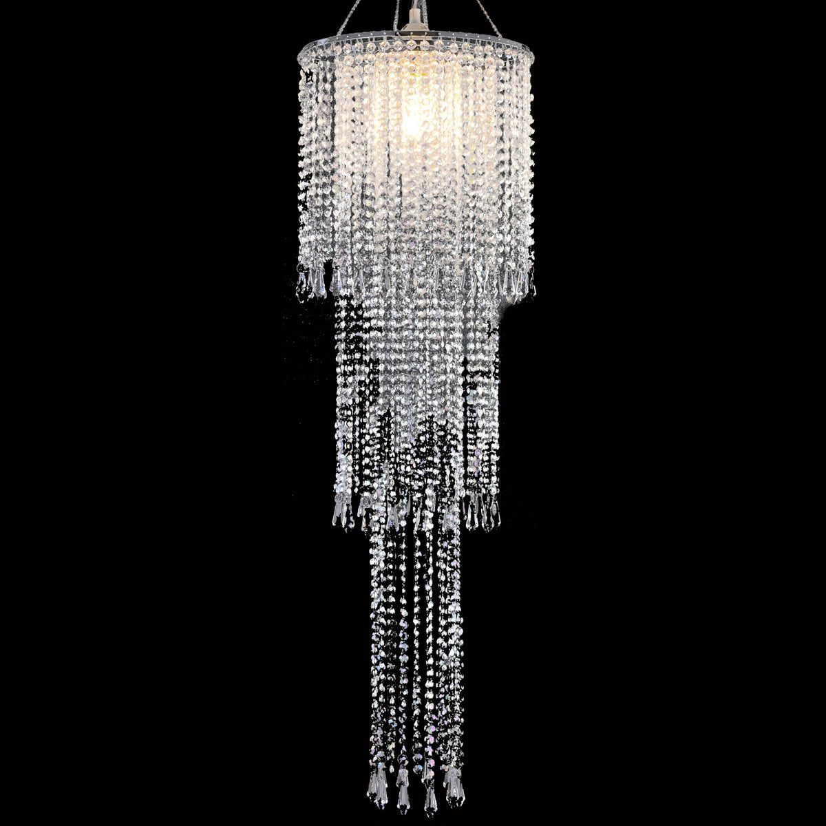 3 Tiers Modern Sparkling Acrylic Beaded Hanging Chandelier Shade (Clear-2 / Shade)