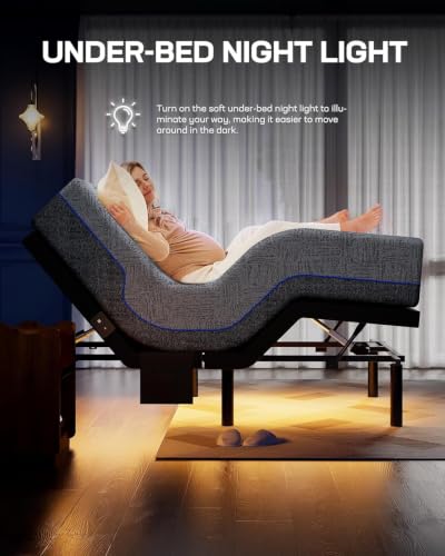 Split King Adjustable Bed Frame Electric Bed Bases with Mattress (Split King / Adjustable Base with 14" Mattress)