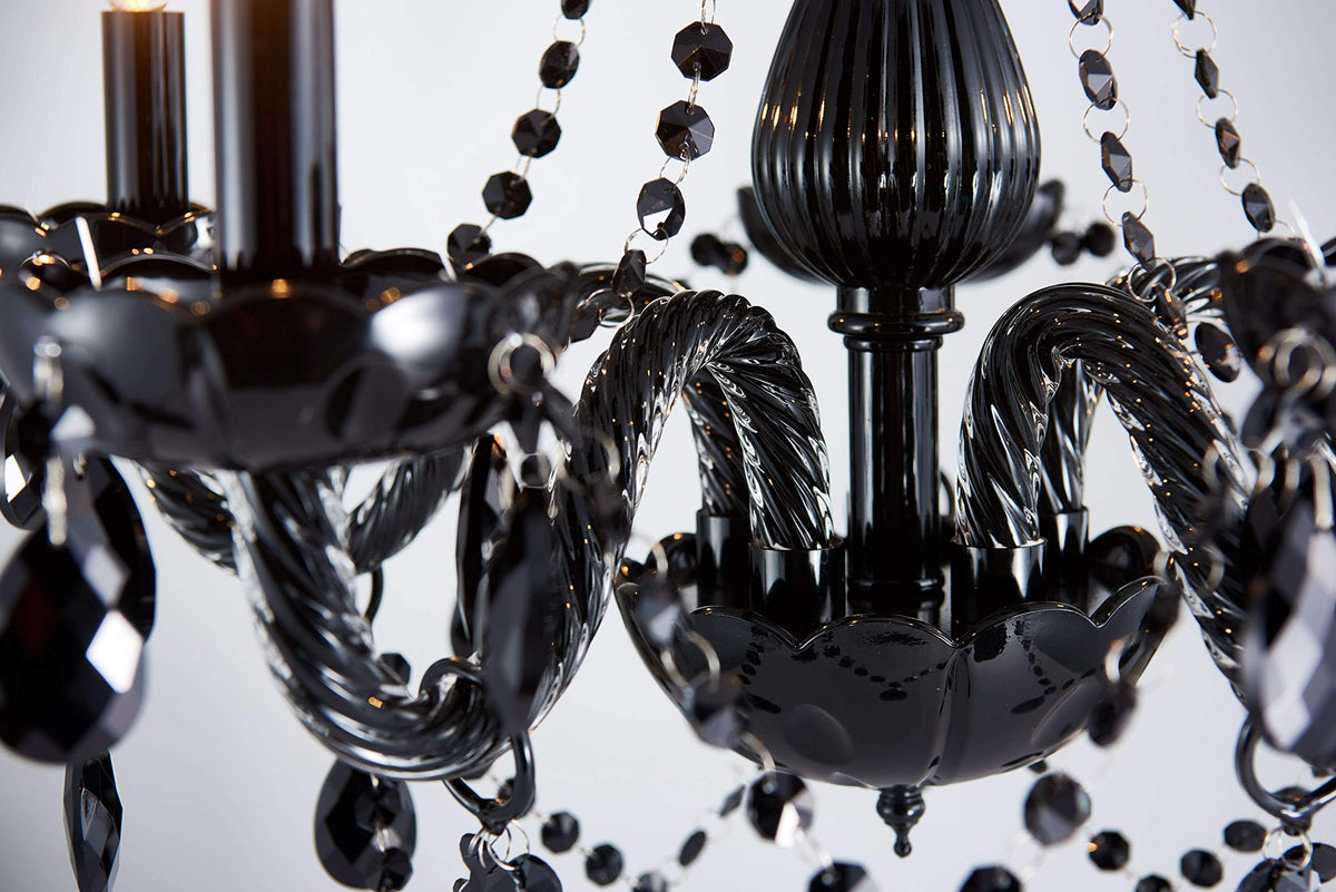 Saint Mossi Modern K9 Crystal Chandelier (Black Crystal / W19" 1 Tier)