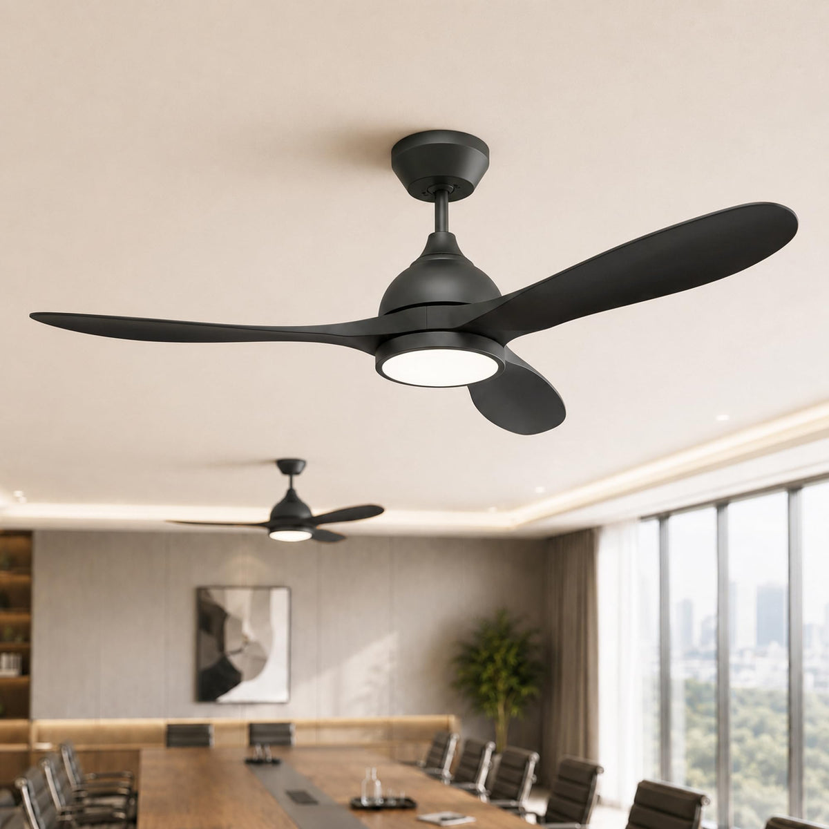 2 Pack 52" Ceiling Fan with Light (Black / 52 Inch)
