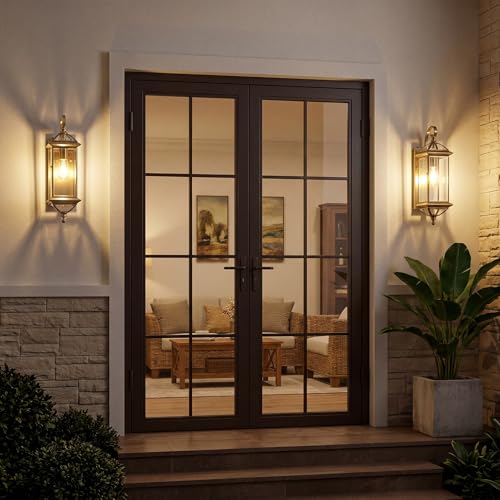 Solid Copper Dusk to Dawn Outdoor Wall Lantern (Warm Satin Brass / 20''H)