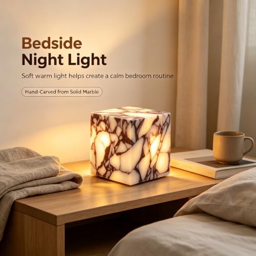 Marble Lamp Luxury Stone Table Lamp Type (Calacatta Purple)