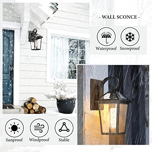 Outdoor Light Fixtures Wall Mount (Black - 2 PACK / Small)