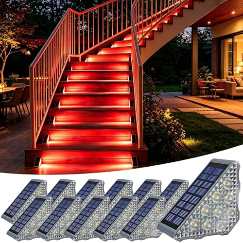 Solar Stair Lights 12 Pack (Red / 12Pack)