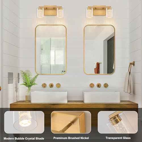 2 Light Gold Vanity Light with 3 Color Modes (2-light / Gold)