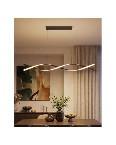 39.4in Kitchen Island Light (Black-Wave / 39.4in)