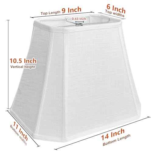 Rectangle Lamp Shade ((6 x 9)" x (11 x 14)" x 10.5" / White)