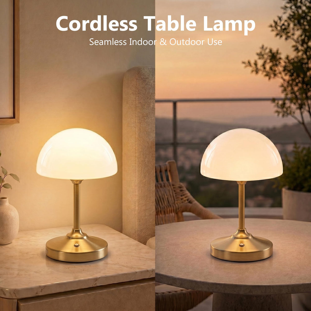 Table Lamp Cordless Lamp (Gold)