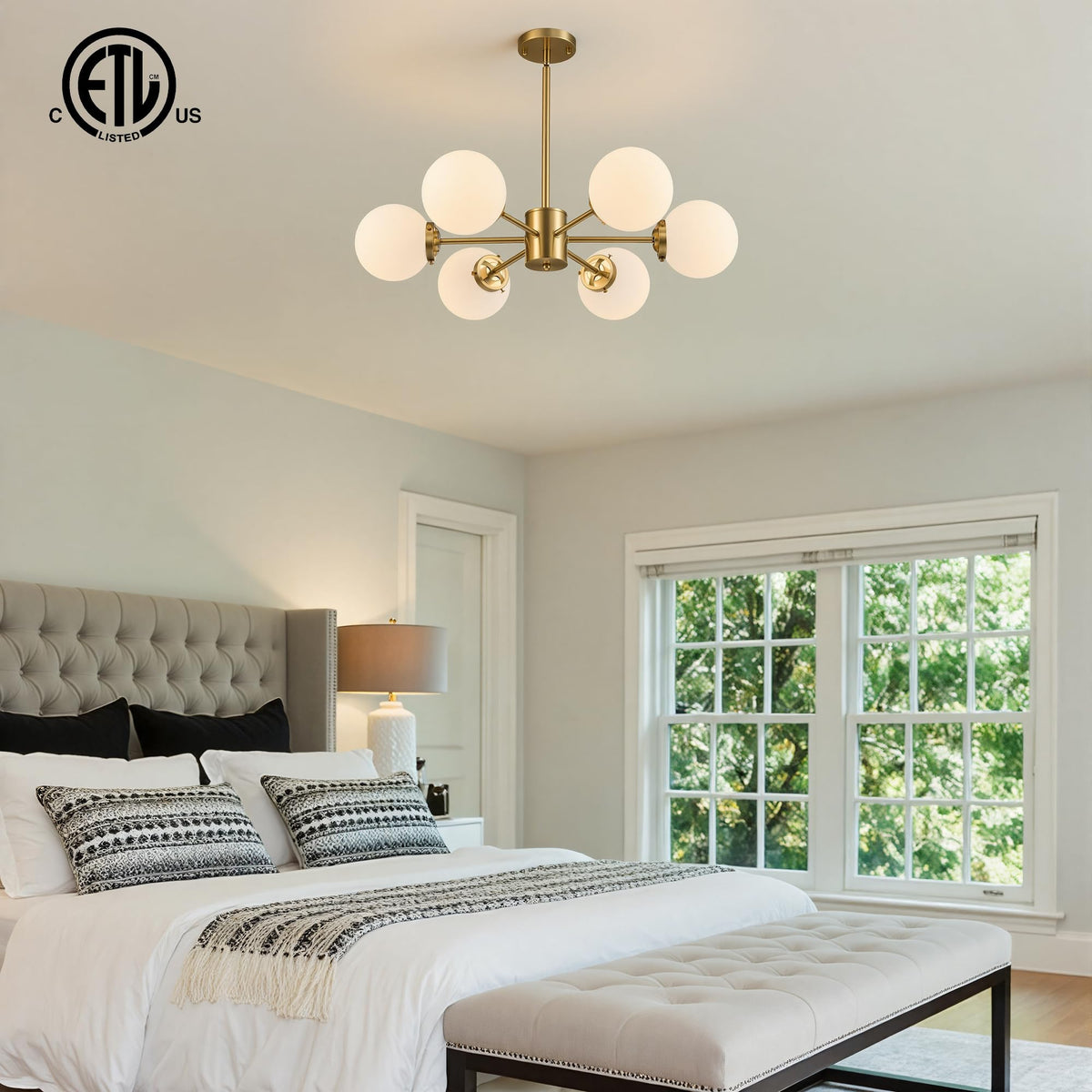 6 Light Sputnik Chandelier (Gold / 6-Light)