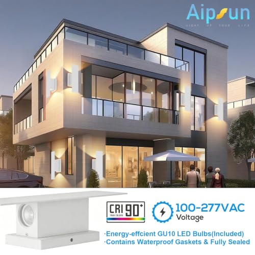 1 Pack Outdoor LED Up Down Wall Sconce (White)