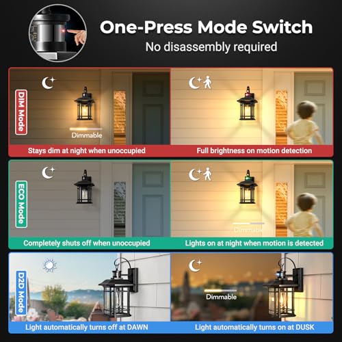 16.7" Large Outdoor Motion Sensor Light (Black / 16.7 in Large Motion Sensor 1 Pack)