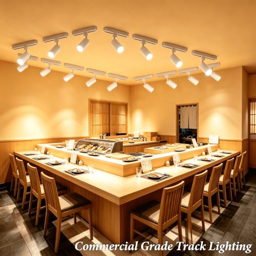 Mini Track Lighting Kit 3CCT 2PCS White Flexible Space Saving (White 3CCT / 2‑Light 0.6Ft Track Kit)