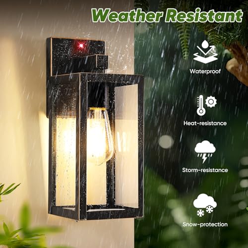 2 Pack 13” Upgraded Motion Sensor Outdoor Wall Lights (Bronze / 13in)