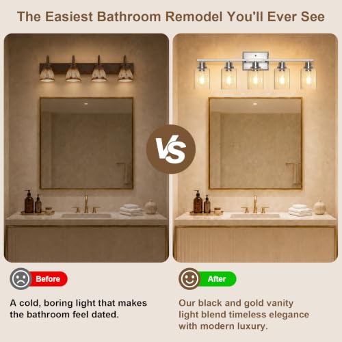 Modern Bathroom Light Fixtures Over Mirror (Brushed Nickel / 5 Light)