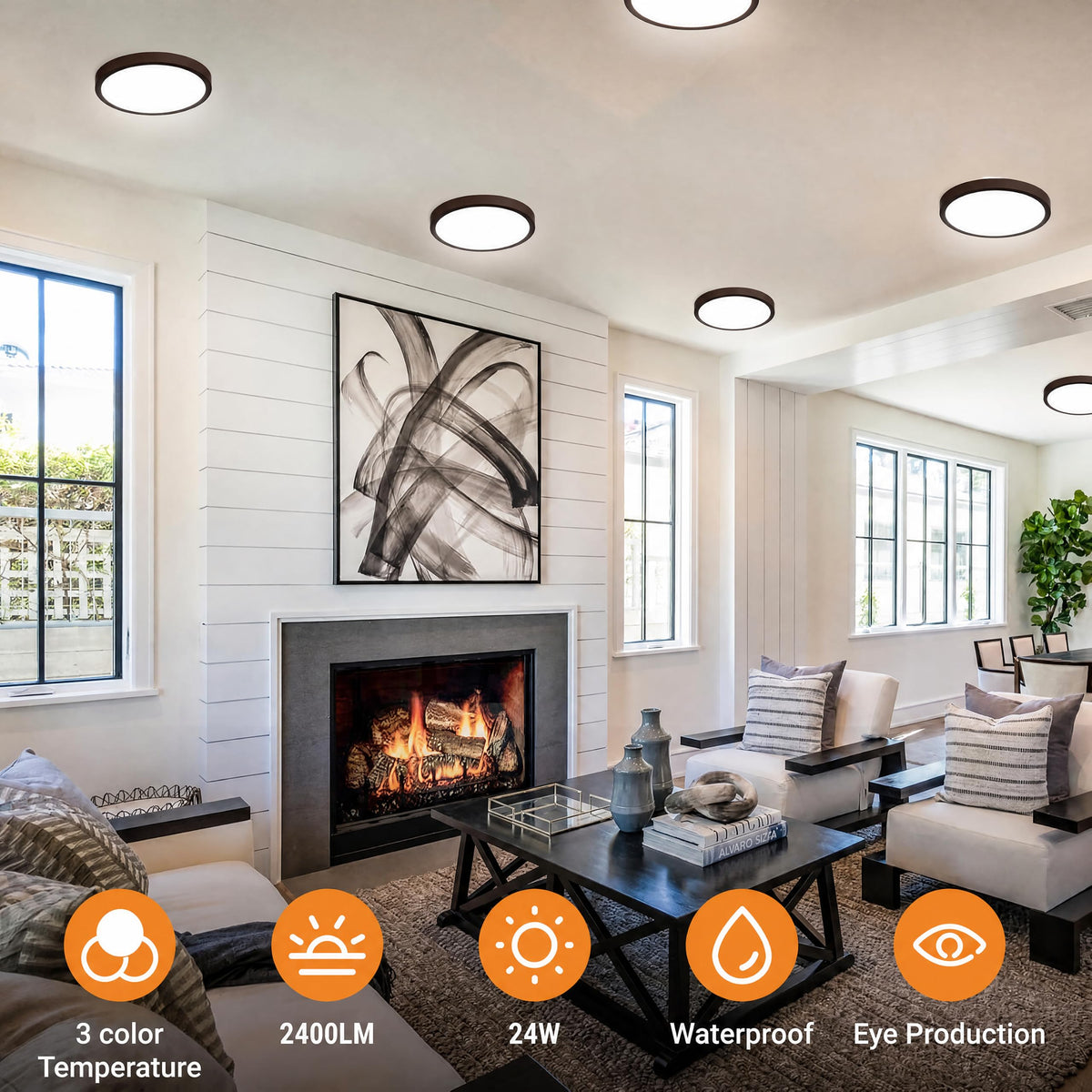 LED Flush Mount Ceiling Light Fixture (Oil-Rubbed Bronze / 9Inch-1Pack)