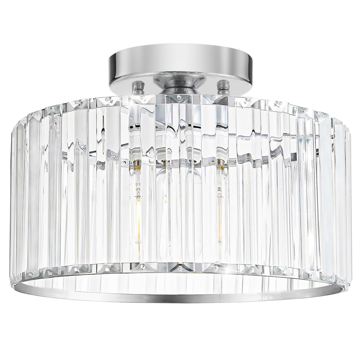 Crystal Ceiling Light Fixture (11in - 1 light / Chrome)