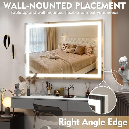 Vanity Mirror with Lights (White / 32"L x 22"W)