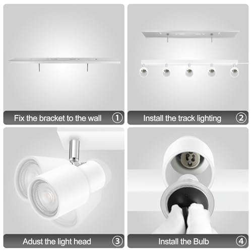 Track Lighting Plug in (White / 30" 5-Light Track Lighting)