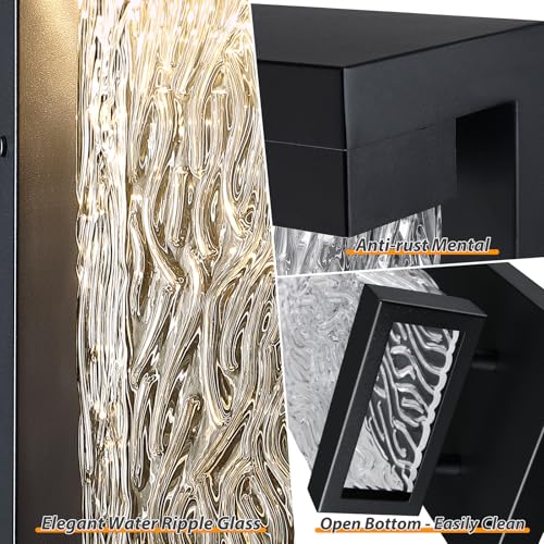 2 Pack LED Outdoor Wall Lights (Classic Style- 2 PACK / Black)