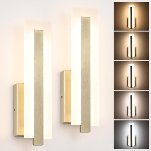 Hardwired Antique Bronze Modern LED Wall Sconces Indoor Wall Lights (Antique Bronze / 2 Pack)
