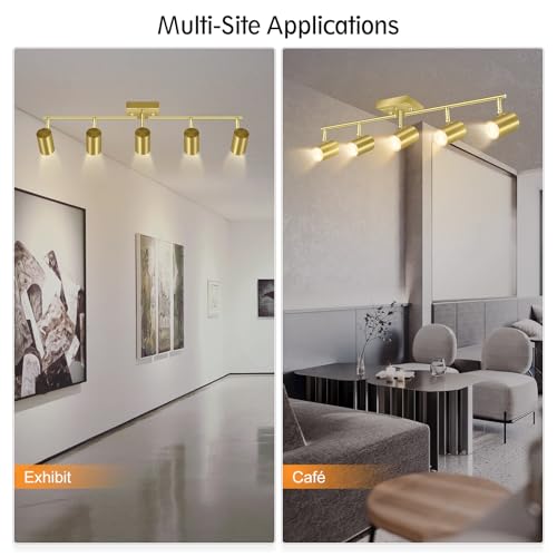 5 Light Track Lighting Fixtures Ceiling (5 light-gold)