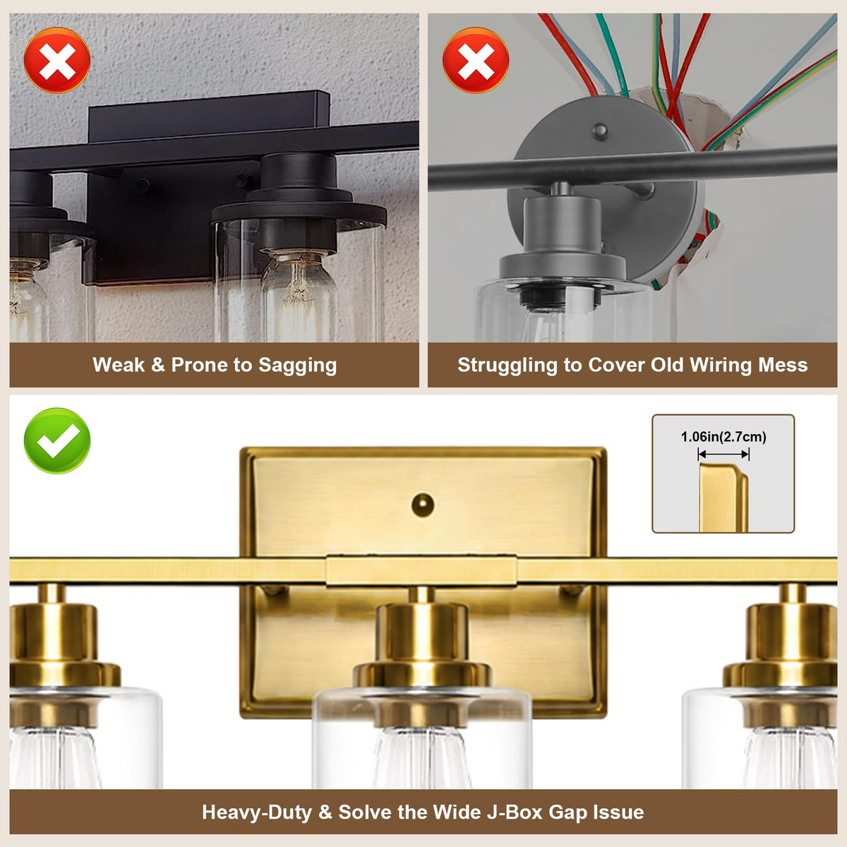 Modern Bathroom Light Fixtures Over Mirror (Gold / 5 Light)