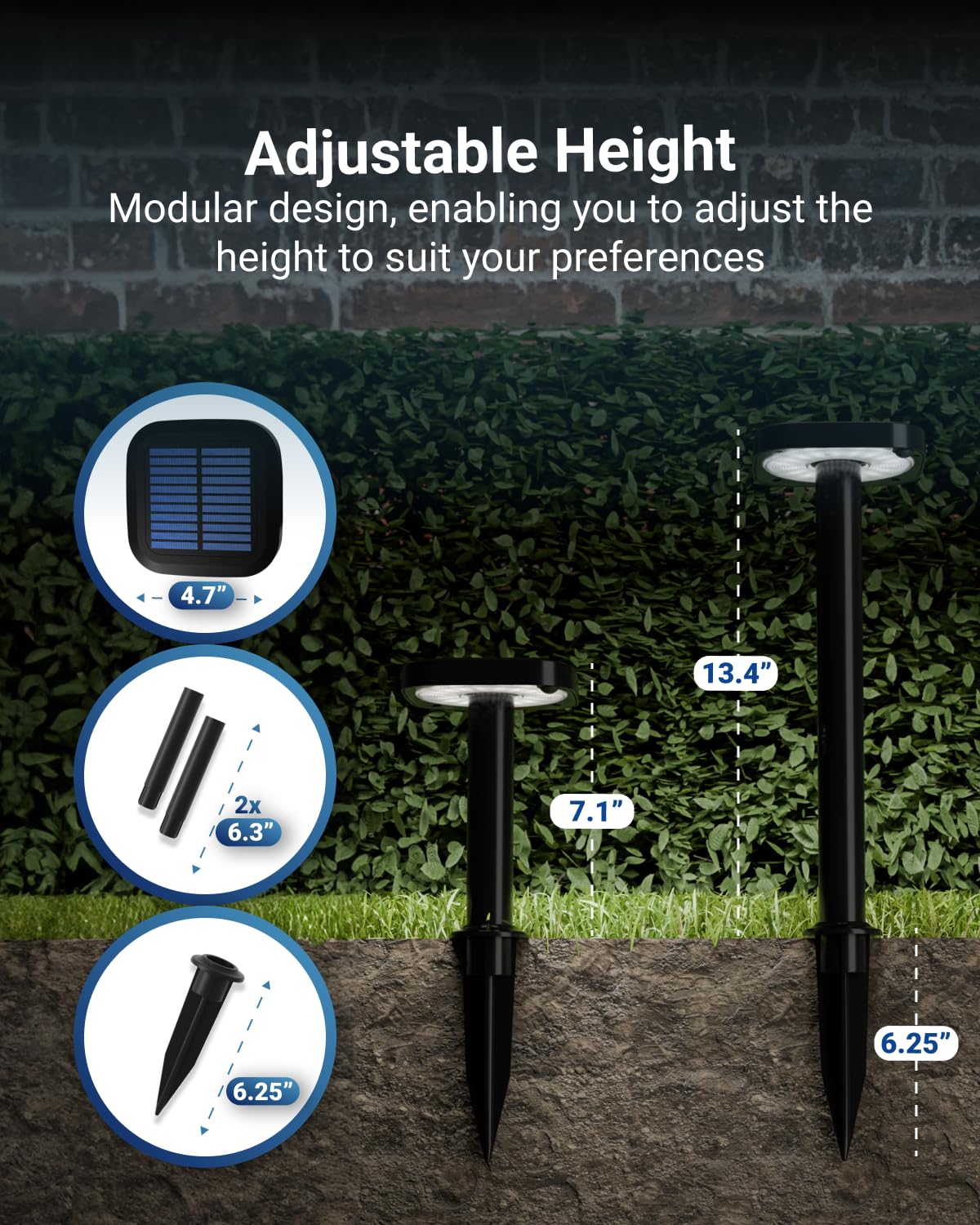 Sunco 6 Pack Square Solar Pathway Lights Outdoor (6 Pack)