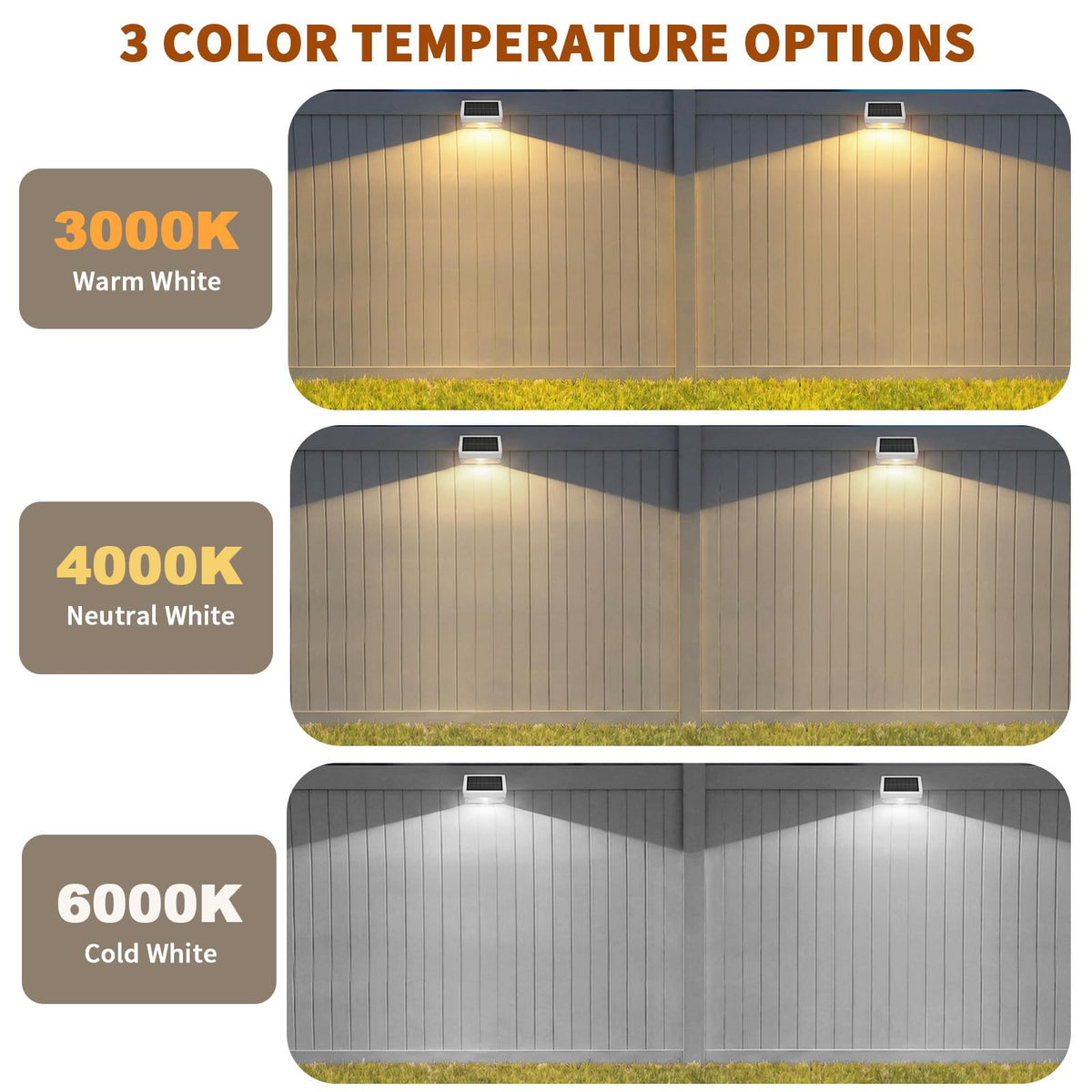 Solar Fence Lights 8 Pack (White / 8 Pack)