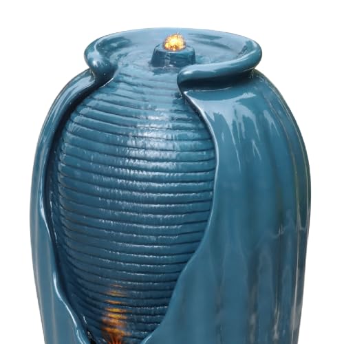 32'' Glazed Red Outdoor Water Fountain