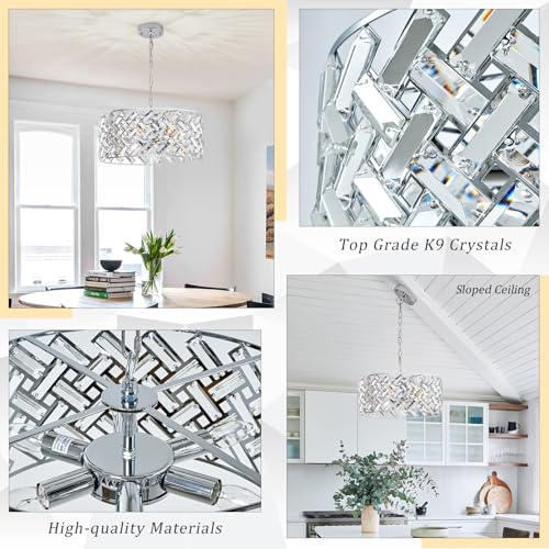 18" Chrome Crystal Chandelier (Large Chrome)