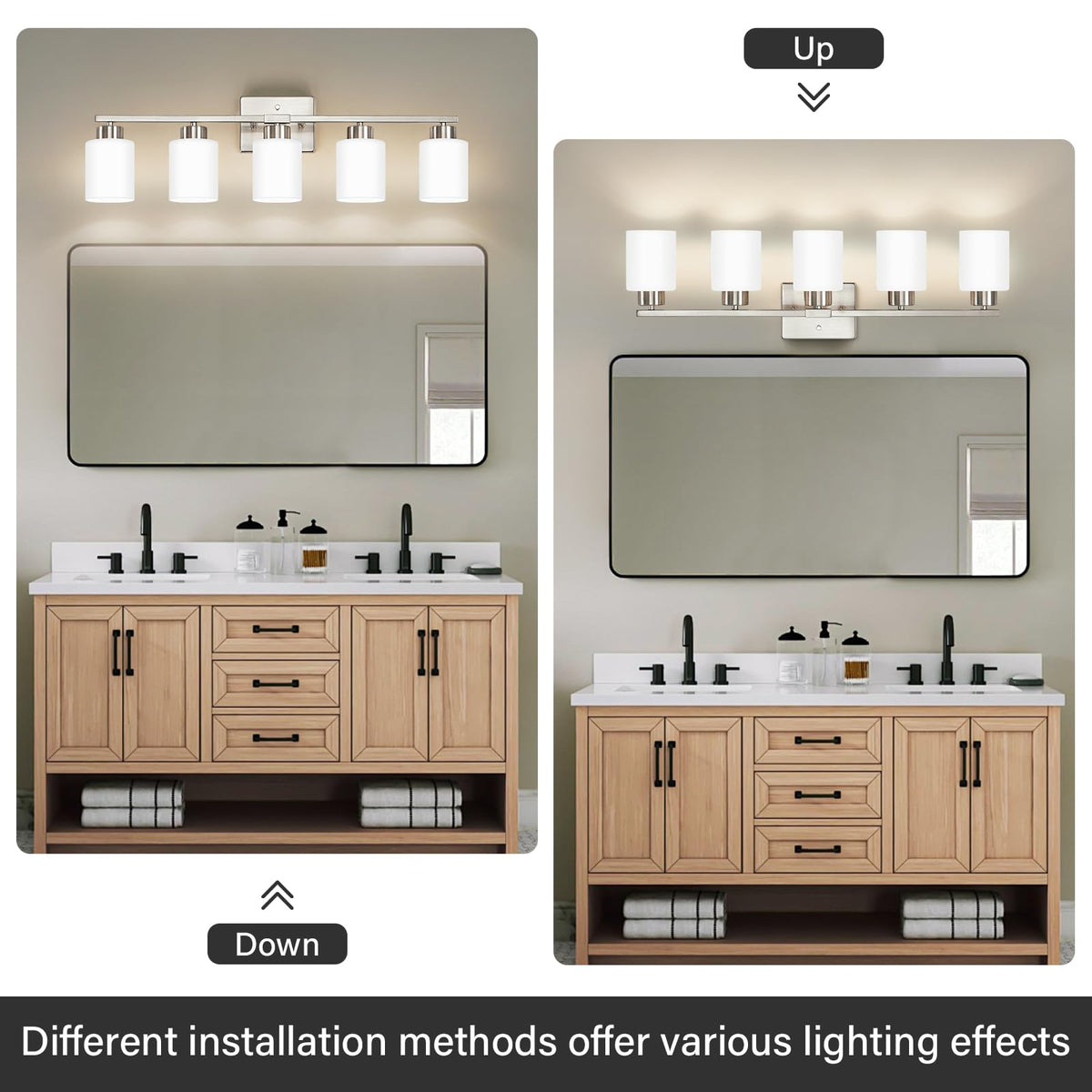 Brushed Nickel Bathroom Light Fixtures Vanity Lights Over Mirror (Brushed Nickel / 30.70 inch)