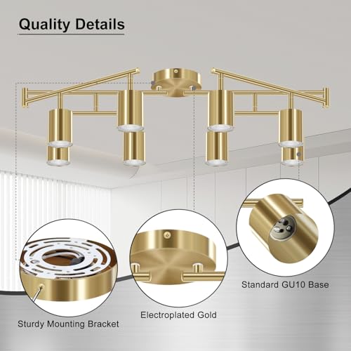 8 Light Track Lighting Fixtures Ceiling (8 light-gold)
