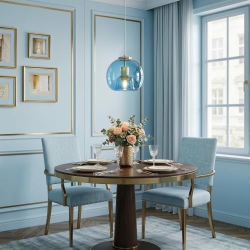 Sky Blue Glass Pendant Light Kitchen Island (Sky Blue(7.87 in) / 1-Pack)