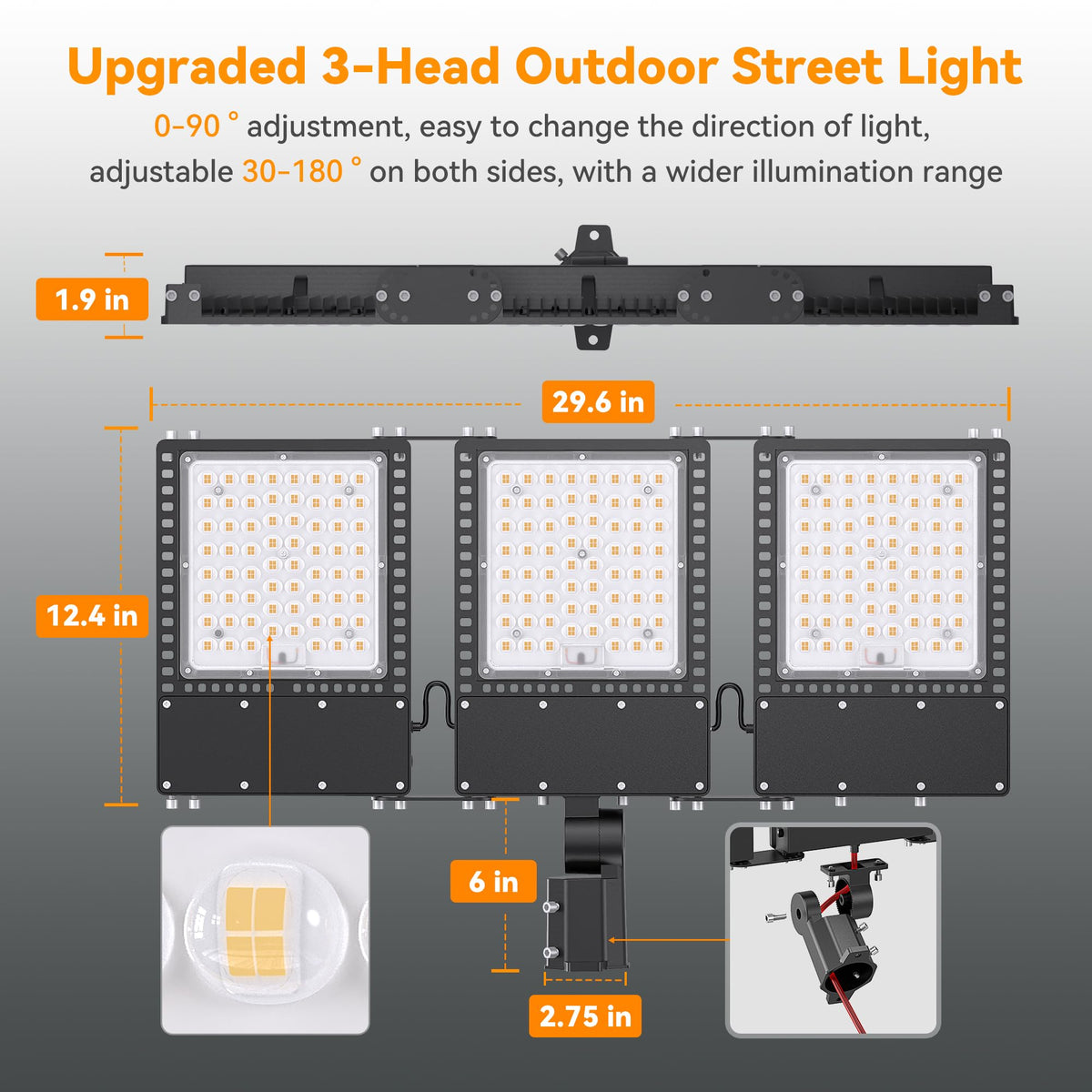 2025 New Upgraded 600W Dusk to Dawn LED Parking Lot Light 90000lm 5000K (600W)